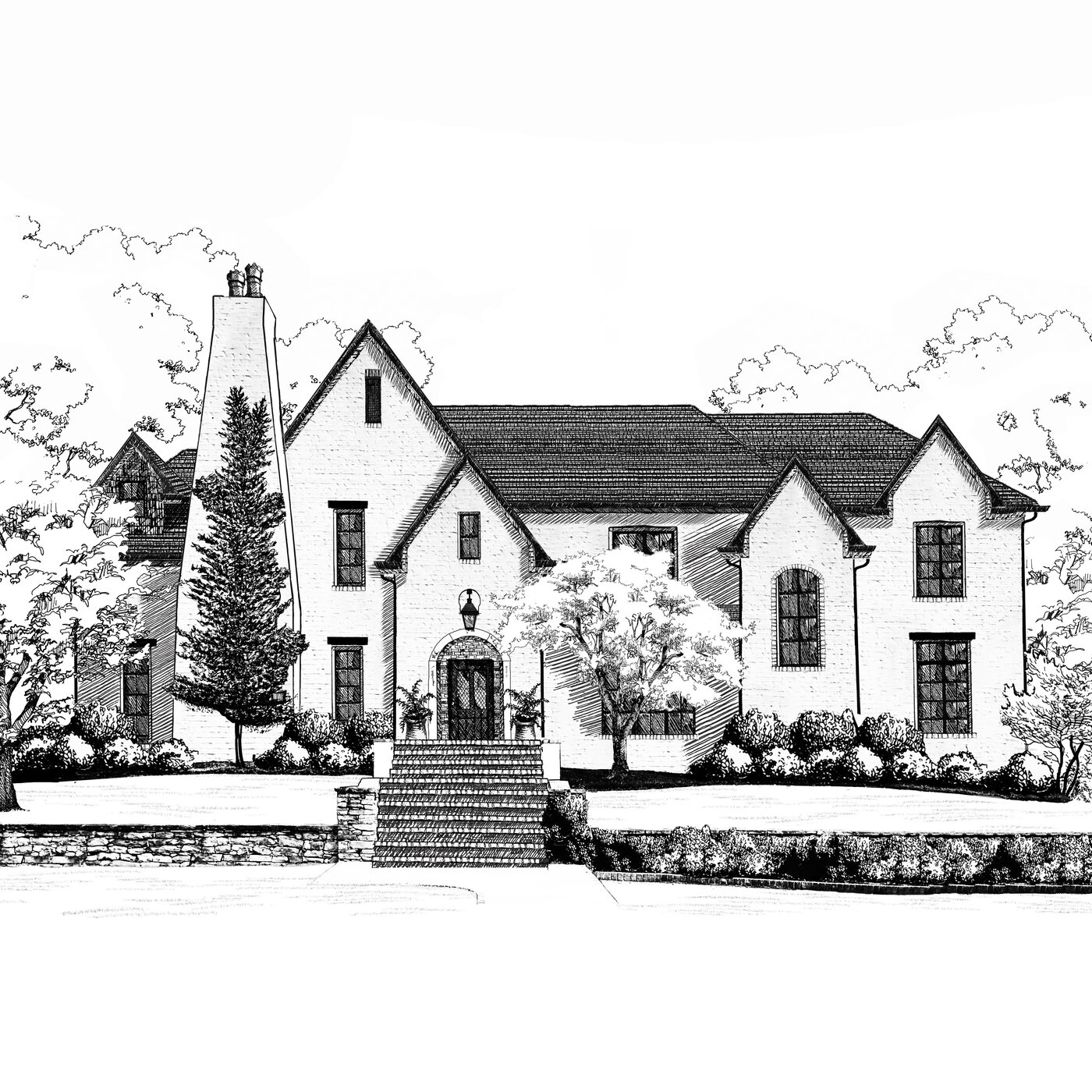 Pine Ridge, pen and ink